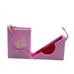 KBD Pink Velvet Mini Qur'An With Golden Brass Cutout And Fancy Box