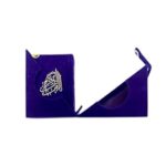KBD Purple Velvet Mini Qur'an with golden brass cutout and fancy box